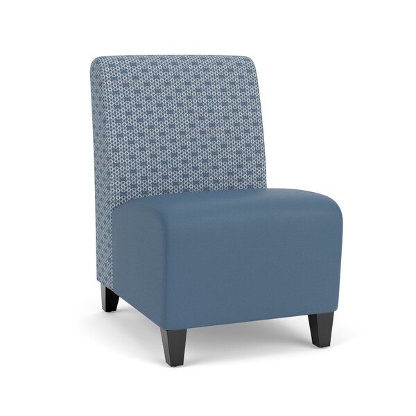 Lesro Siena Lounge Reception Armless Guest Chair, Black, RS Rain Song Back, MD Titan Seat SN1102 - main
